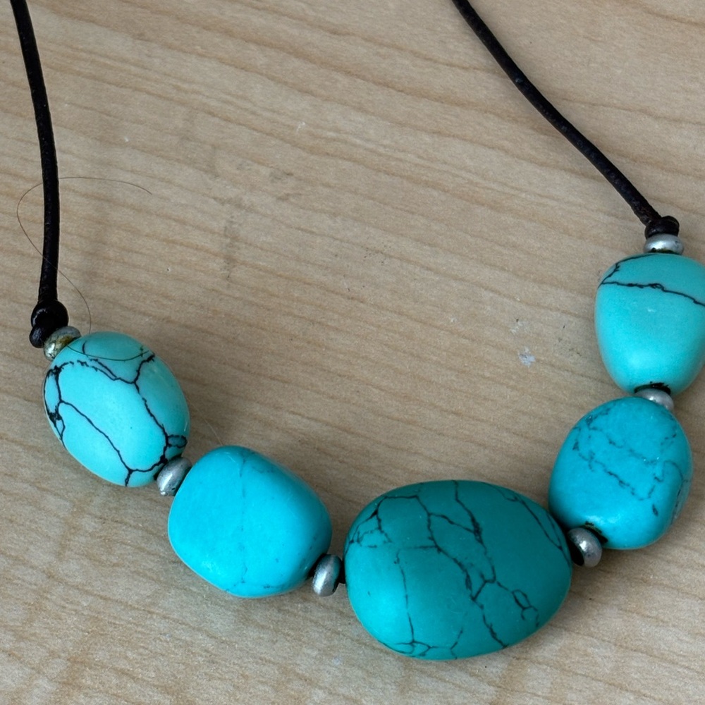American Living Blue and Black Necklace with Polished Beads